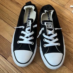women’s black slip on converse